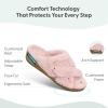 image:imageOrthofeet Womens Orthopedic Celine Adjustable Faux Fur Lined SlipperPink Petal