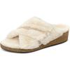 image:imageOrthofeet Womens Orthopedic Celine Adjustable Faux Fur Lined SlipperCream