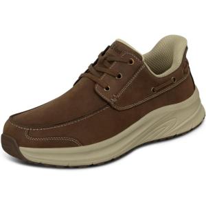 image:imageOrthofeet Mens Orthopedic Commander Adjustable Leather Boat ShoeBrown
