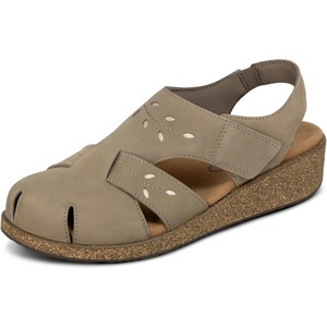 image:imageOrthofeet Womens Orthopedic Celeste Adjustable Water Repellent Wedge SandalMocha