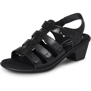 image:imageOrthofeet Womens Orthopedic Tessa Adjustable Leather Heeled SandalBlack Snake