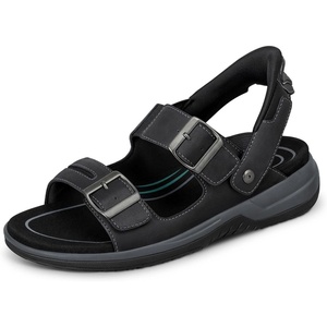 image:imageOrthofeet Mens Orthopedic Jupiter HandsFree Adjustable Leather SandalBlack