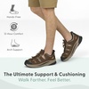 image:imageOrthofeet Saturn Orthopedic Mens Fisherman Sandals  HandsFree Adjustable SlipOn Closed Toe Sandal with Anatomical Arch Support Soft and Padded Cushioning Wide Toe BoxBrown
