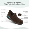 image:imageOrthofeet Vito Orthopedic Mens SlipOn Slippers  HandsFree WaterRepellent SlipOn Adjustable House Shoes with Faux Fur Arch Support Ergonomic Cushioning Wide Toe BoxChocolate