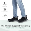 image:imageOrthofeet Vito Orthopedic Mens SlipOn Slippers  HandsFree WaterRepellent SlipOn Adjustable House Shoes with Faux Fur Arch Support Ergonomic Cushioning Wide Toe BoxBlack