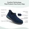 image:imageOrthofeet Vito Orthopedic Mens SlipOn Slippers  HandsFree WaterRepellent SlipOn Adjustable House Shoes with Faux Fur Arch Support Ergonomic Cushioning Wide Toe BoxNavy