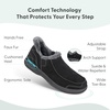 image:imageOrthofeet Vito Orthopedic Mens SlipOn Slippers  HandsFree WaterRepellent SlipOn Adjustable House Shoes with Faux Fur Arch Support Ergonomic Cushioning Wide Toe BoxBlack