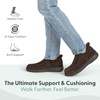 image:imageOrthofeet Vito Orthopedic Mens SlipOn Slippers  HandsFree WaterRepellent SlipOn Adjustable House Shoes with Faux Fur Arch Support Ergonomic Cushioning Wide Toe BoxChocolate
