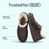 image:imageOrthofeet Vito Orthopedic Mens SlipOn Slippers  HandsFree WaterRepellent SlipOn Adjustable House Shoes with Faux Fur Arch Support Ergonomic Cushioning Wide Toe BoxBrown