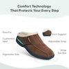 image:imageOrthofeet Asheville Orthopedic Men House Slippers  Hands Free Adjustable SlipOn Faux Fur Supportive House Shoes with Arch Support Comfortable Cushioning Wide Toe BoxBrown