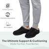 image:imageOrthofeet Asheville Orthopedic Men House Slippers  Hands Free Adjustable SlipOn Faux Fur Supportive House Shoes with Arch Support Comfortable Cushioning Wide Toe BoxBlack
