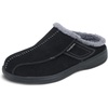 image:imageOrthofeet Asheville Orthopedic Men House Slippers  Hands Free Adjustable SlipOn Faux Fur Supportive House Shoes with Arch Support Comfortable Cushioning Wide Toe BoxBlack