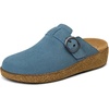 image:imageOrthofeet Womens Orthopedic Casey Adjustable Water Repellent Suede ClogPowder Blue
