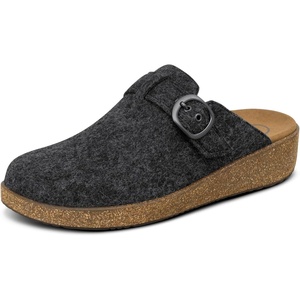 image:imageOrthofeet Womens Orthopedic Casey Adjustable Water Repellent Suede ClogCharcoal Wool